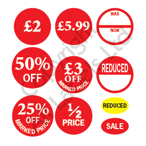 £ Off Marked Price Labels